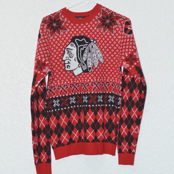 Mens Chicago Blackhawk Sweater Size S (100% acrylic) - Picture 1 of 3